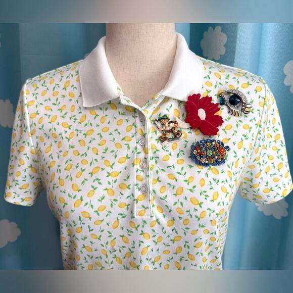 Lands' End cutesie lemon top polo- S - Picture 6 of 7